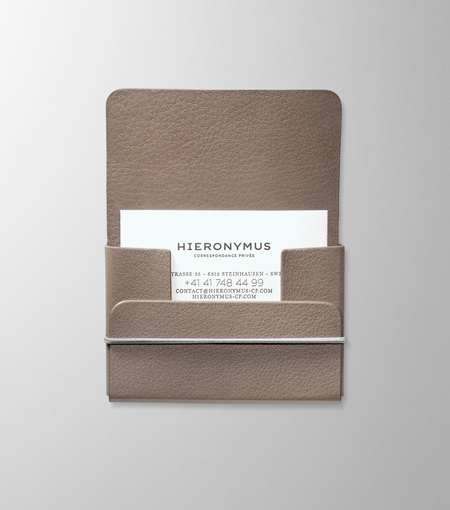 Hieronymus small leather goods business card holder taupe grey a004871 detail2