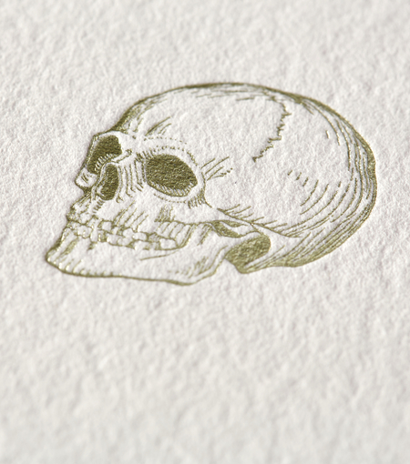 Hieronymus letterheads letterhead skull a4 white cream 50 sheets a000179 detail1