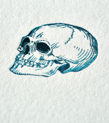 Hieronymus letterheads letterhead skull a4 white green 50 sheets a000181 detail1