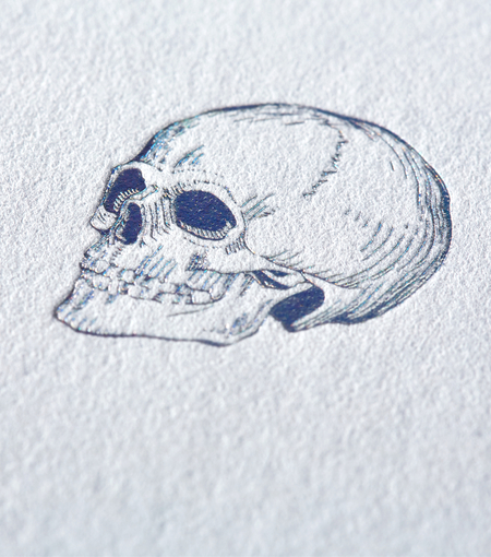 Hieronymus letterheads letterhead skull a4 white blue 50 sheets a000182 detail1
