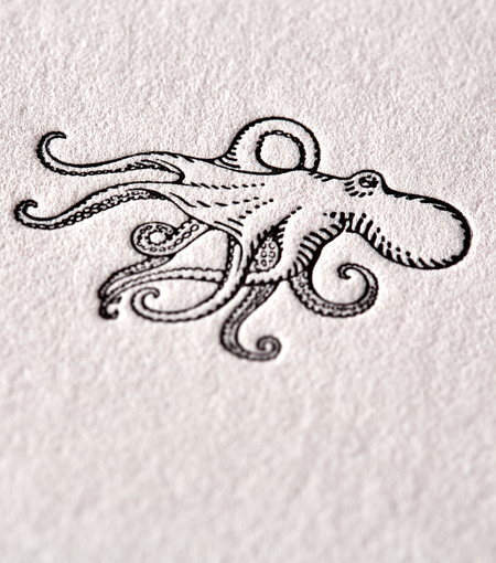 Hieronymus writing cards writing card octopus a5 set white red 12 pcs a000224 detail1