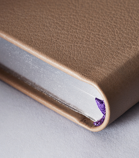 Hieronymus topics diary notebook h5 cow leather taupe a000682 detail1