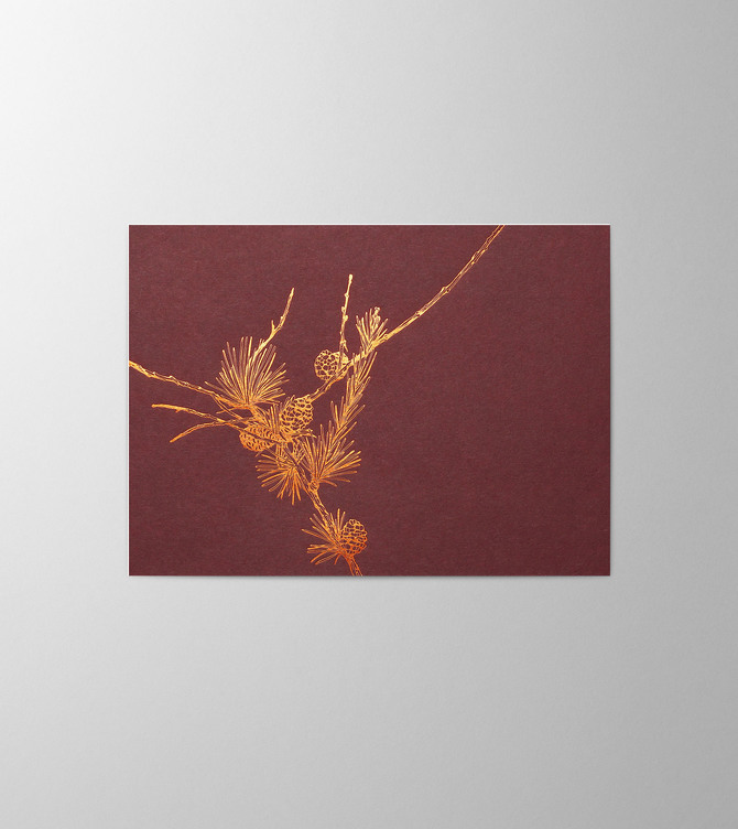 Hieronymus Greetingcards Christmas Greeting Card Larix Maple Red A005879