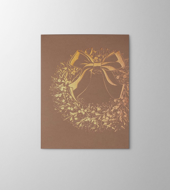 Hieronymus Christmas Greetingcards Greeting Card Ilex Wreath Marron A005909 