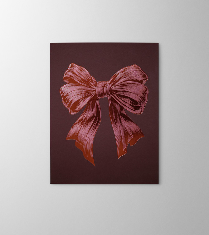 Hieronymus Christmas Greetingcards Greeting Card Festive Bow Bordeaux A005902 Greeting Card Detailestive Bow Bordeaux
