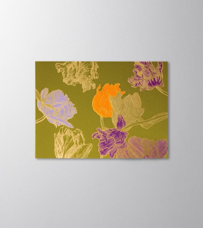 Hieronymus Greetingcards Mother's Day Easter Greeting Card Tulipa Lime Gold A005643 