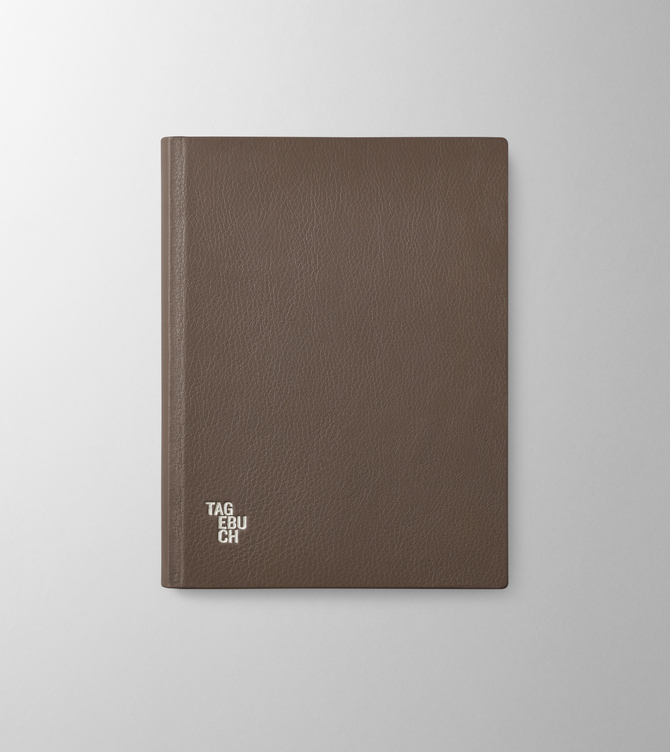 Hieronymus Topics Diary Notebook H5 Leather Taupe A000682 H5