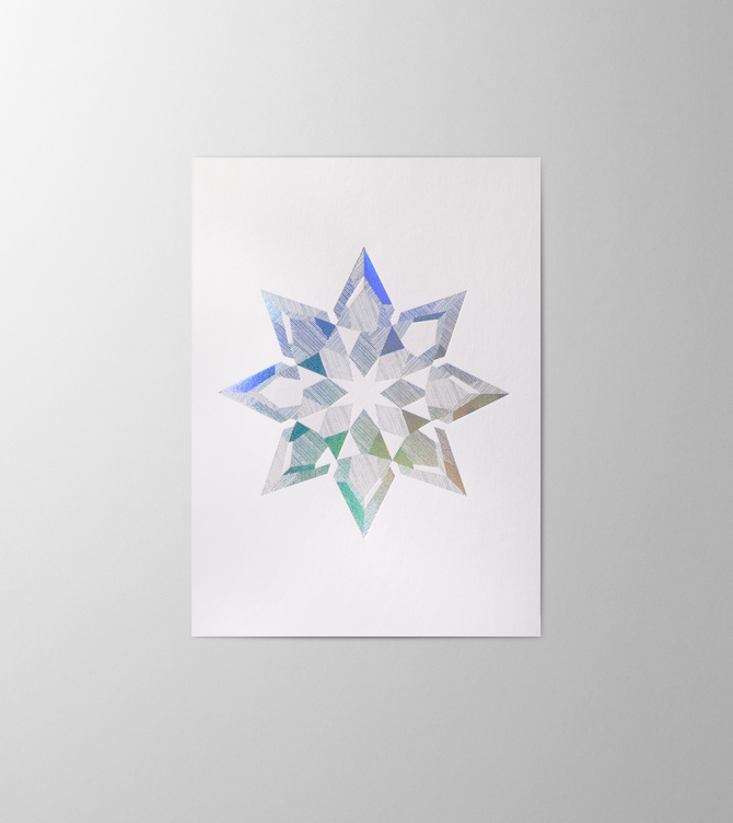 Hieronymus Greetingcards Christmas Greeting Card Star White Cream A004810 A5