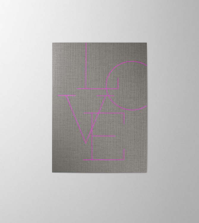 Hieronymus Greetingcards Valentine's Day Greeting Card Love Letters Flannel Pink A005294 A5