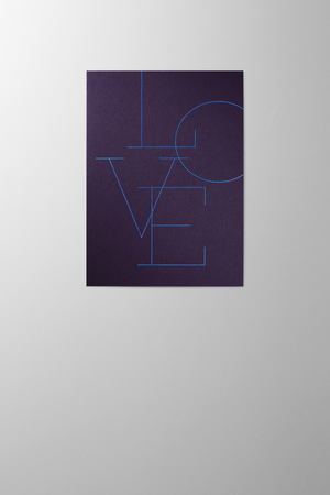 Hieronymus Greetingcards Valentine's Day Greeting Card Love Letters Dark Violet Blue A005297 A5