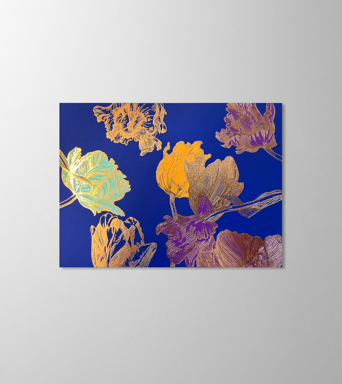 Hieronymus Easter Greetingcards Birthday Greeting Card Tulipa Cobalt Rose Gold A005648 