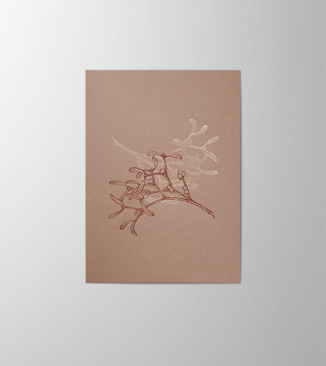 Hieronymus Christmas Greeting Card Twisted Mistletoes Marron A005687 A5