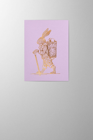 Hieronymus Greetingcards Easter Greeting Card Rabbit Lilac A005709 