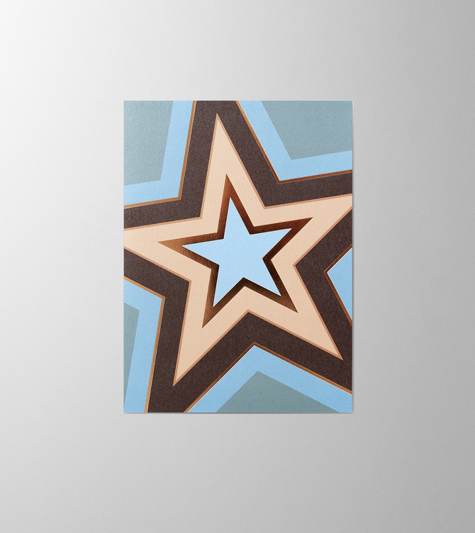 Hieronymus Christmas Greetingcards Greeting Card Popstar Blue Copper A005717 