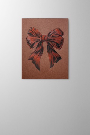 Hieronymus Greetingcards Christmas Greeting Card Festive Bow Copper A005905 Greeting Card Detailestive Bow Copper
