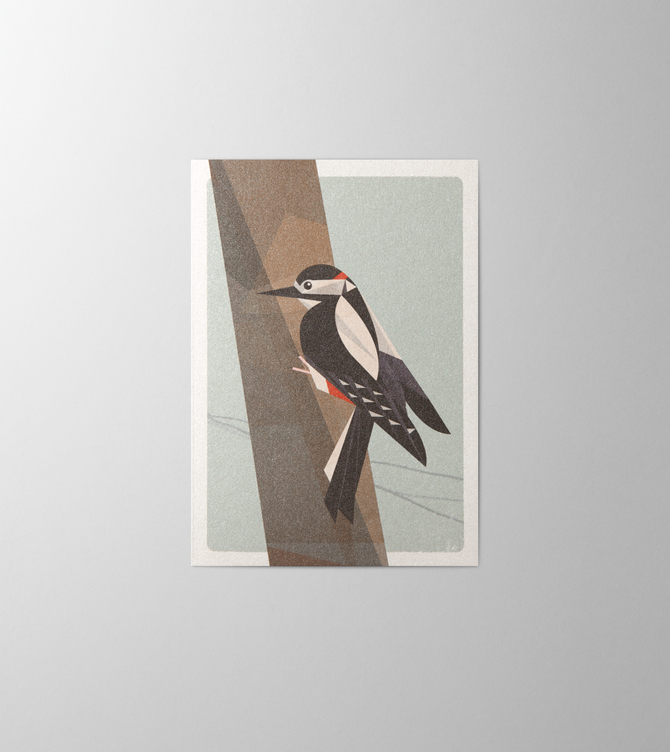 Hieronymus Greeting Card Woodpecker Jade A000568 A6