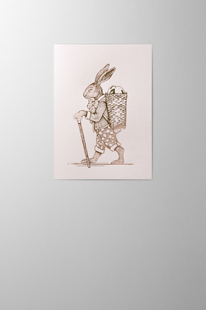 Hieronymus Greetingcards Easter Greeting Card Rabbit Cotton White Red A004133 A5