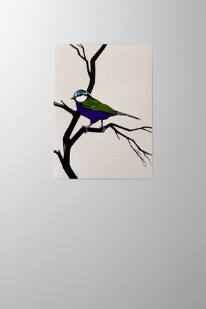 Hieronymus Greetingcards Greeting Card Bird Light Silver A005254 A5