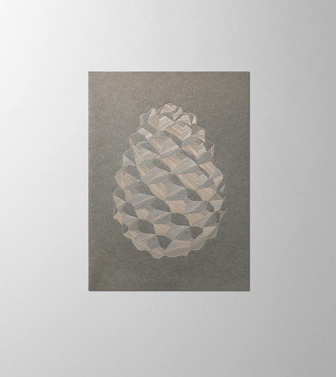 Hieronymus Greetingcards Christmas Greeting Card Pine Cone Anthracite A005379 A005379 A.jpg
