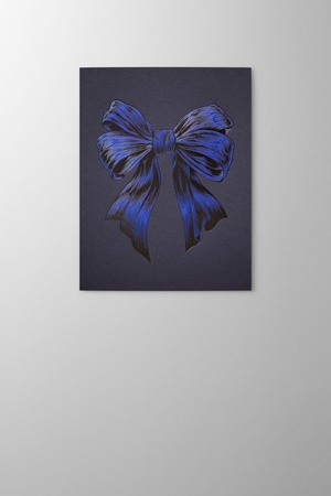 Hieronymus Greetingcards Christmas Greeting Card Festive Bow Dark Blue A005904 Greeting Card Detailestive Bow Dark Blue